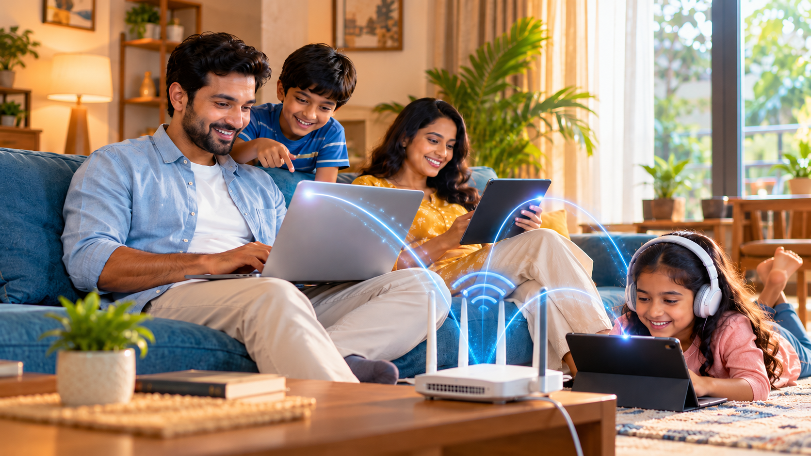 Fast fiber broadband at home